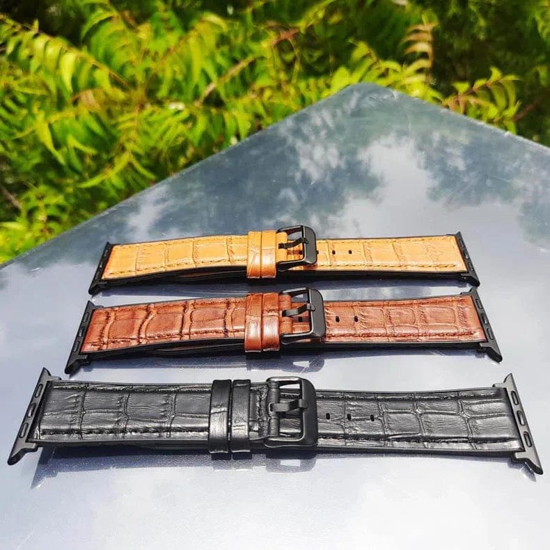 Crocodile Leather Texture Silicone Band for Apple Watch 38 | 40 | 41 | 42mm S10 Straps & Bands