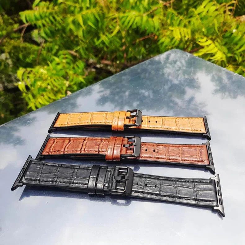 Crocodile Leather Texture Silicone Band for Apple Watch 38 | 40 | 41 | 42mm S10 Straps & Bands
