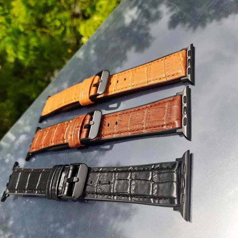 Crocodile Leather Texture Silicone Band for Apple Watch 38 | 40 | 41 | 42mm S10 Straps & Bands