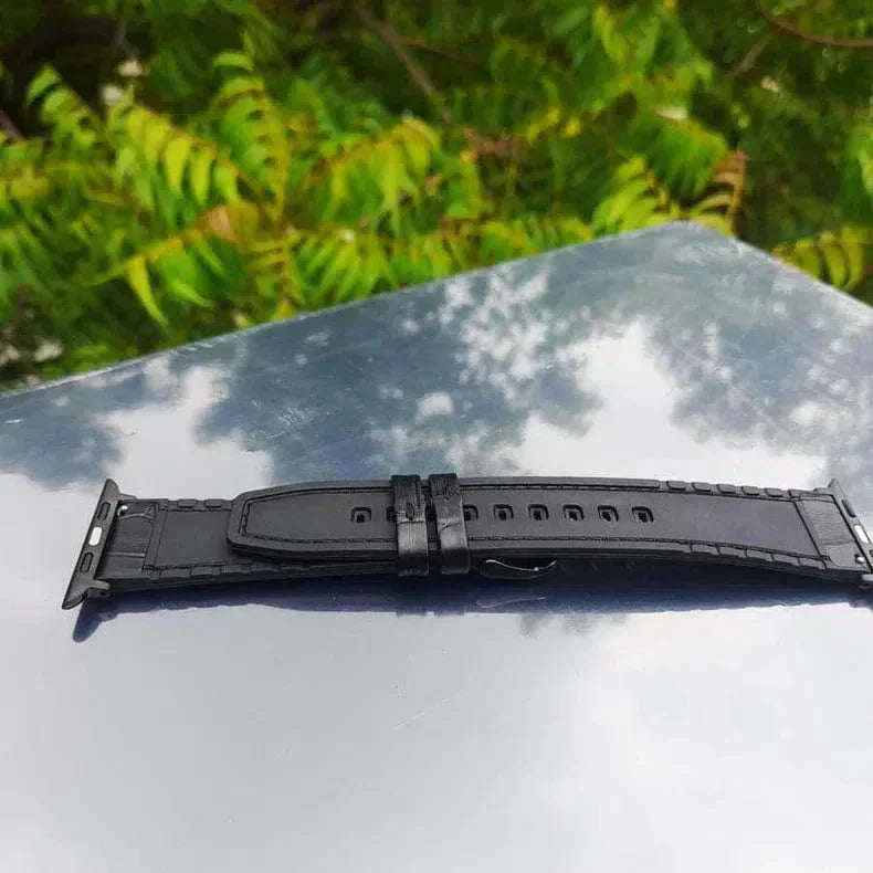 Crocodile Leather Texture Silicone Band for Apple Watch 38 | 40 | 41 | 42mm S10 Straps & Bands