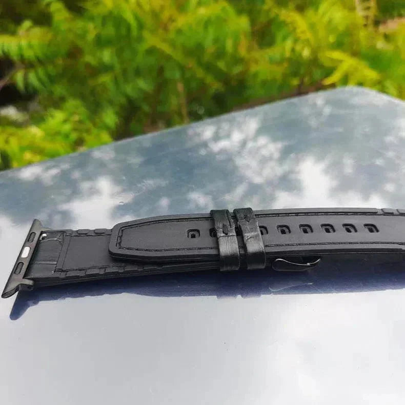 Crocodile Leather Texture Silicone Band for Apple Watch 38 | 40 | 41 | 42mm S10 Straps & Bands