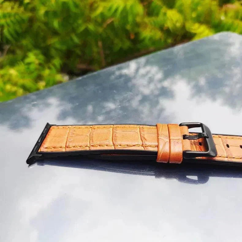 Crocodile Leather Texture Silicone Band for Apple Watch 38 | 40 | 41 | 42mm S10 Straps & Bands