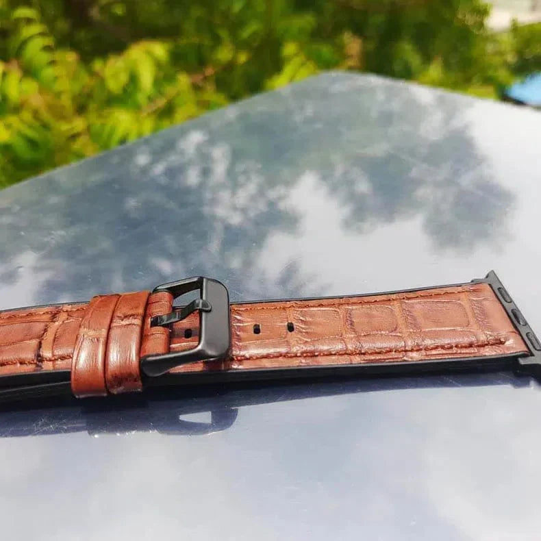 Crocodile Leather Texture Silicone Band for Apple Watch 38 | 40 | 41 | 42mm S10 Straps & Bands