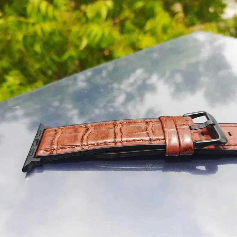 Crocodile Leather Texture Silicone Band for Apple Watch 38 | 40 | 41 | 42mm S10 Straps & Bands