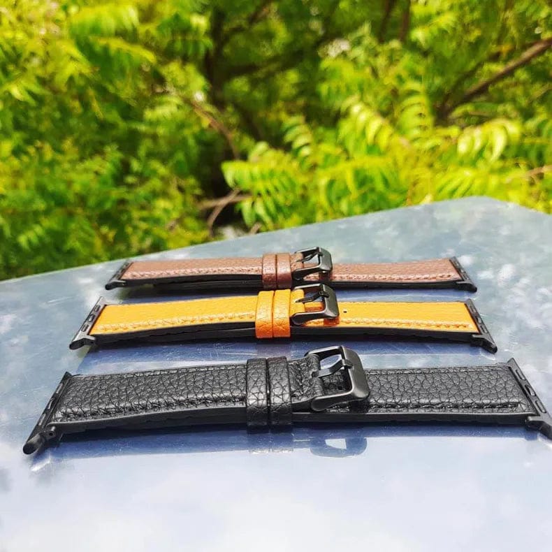 Grainy Leather Texture Silicone Band for Apple Watch 42 | 44 | 45 | Ultra 49 | 46mm S10 Straps & Bands