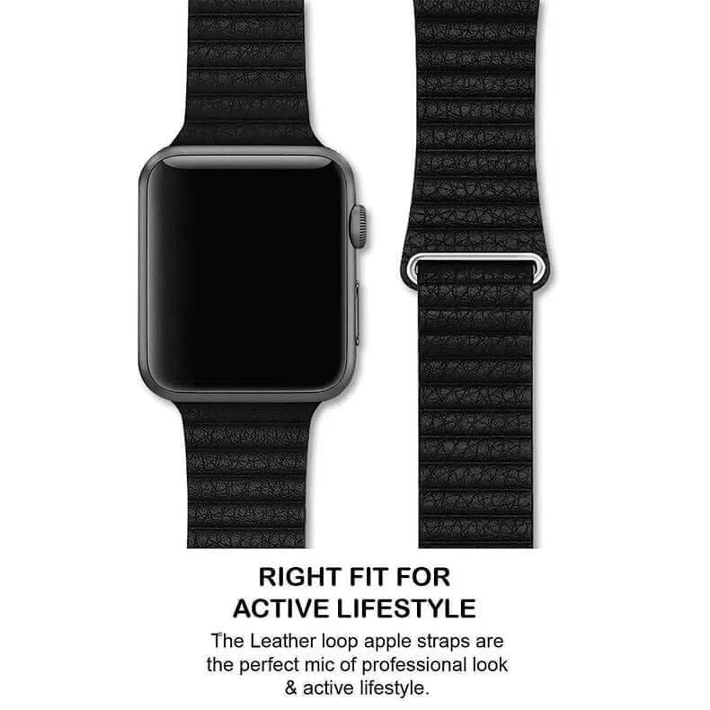 Leather Texture Magnetic Loop for Apple Watch 42 | 44 | 45 | Ultra 49 | 46mm S10 Straps & Bands