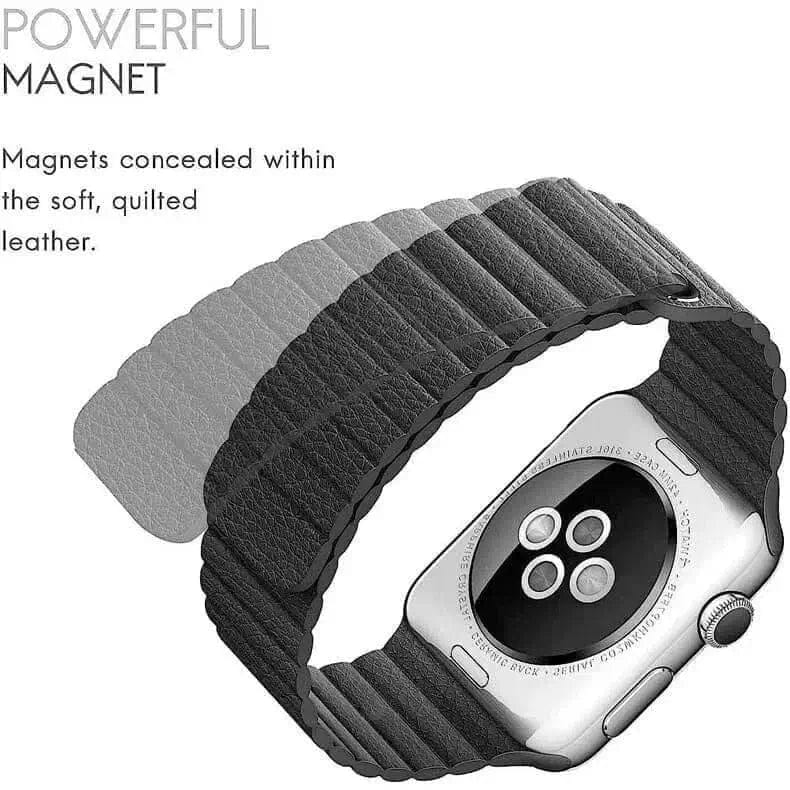 Leather Texture Magnetic Loop for Apple Watch 42 | 44 | 45 | Ultra 49 | 46mm S10 Straps & Bands