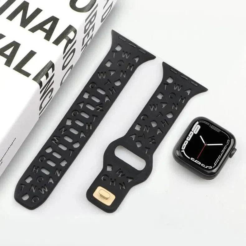 Soft Silicone Alphabetic Band for Apple Watch 38 | 40 | 41 | 42mm S10 Straps & Bands