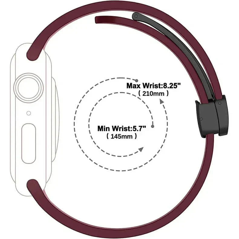 Magnetic D-Buckle Silicone Band for Apple Watch 38 | 40 | 41 | 42mm S10 Straps & Bands