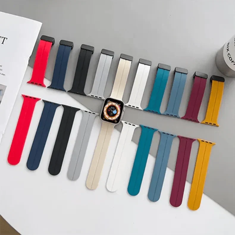 Magnetic D-Buckle Silicone Band for Apple Watch 38 | 40 | 41 | 42mm S10 Straps & Bands