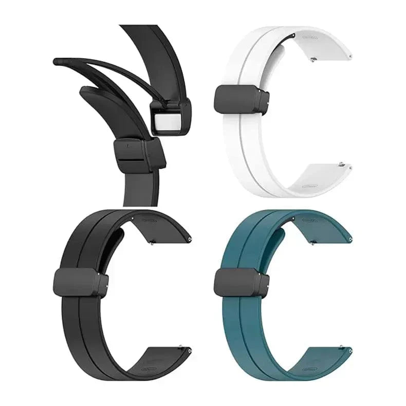 Magnetic D-Buckle Silicone Band for Smartwatch 20mm Straps & Bands