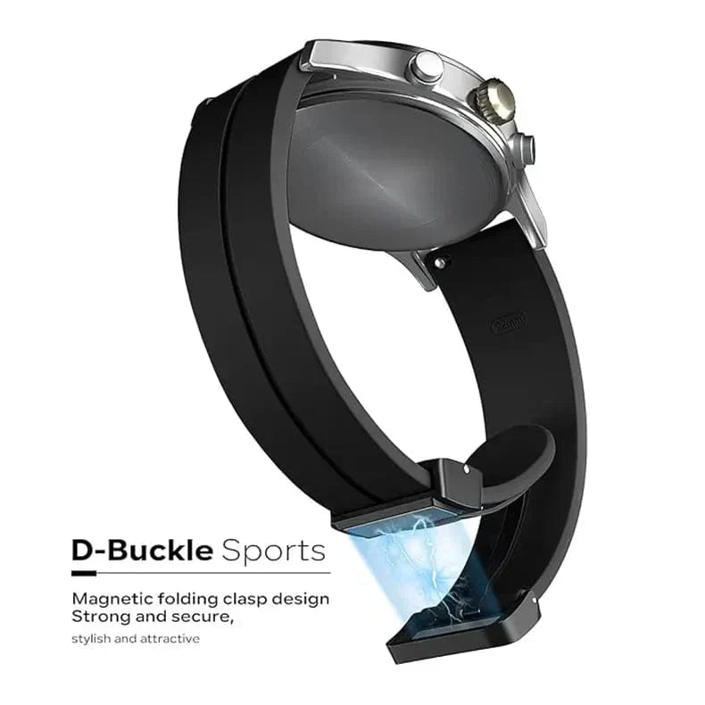 Magnetic D-Buckle Silicone Band for Smartwatch 20mm Straps & Bands