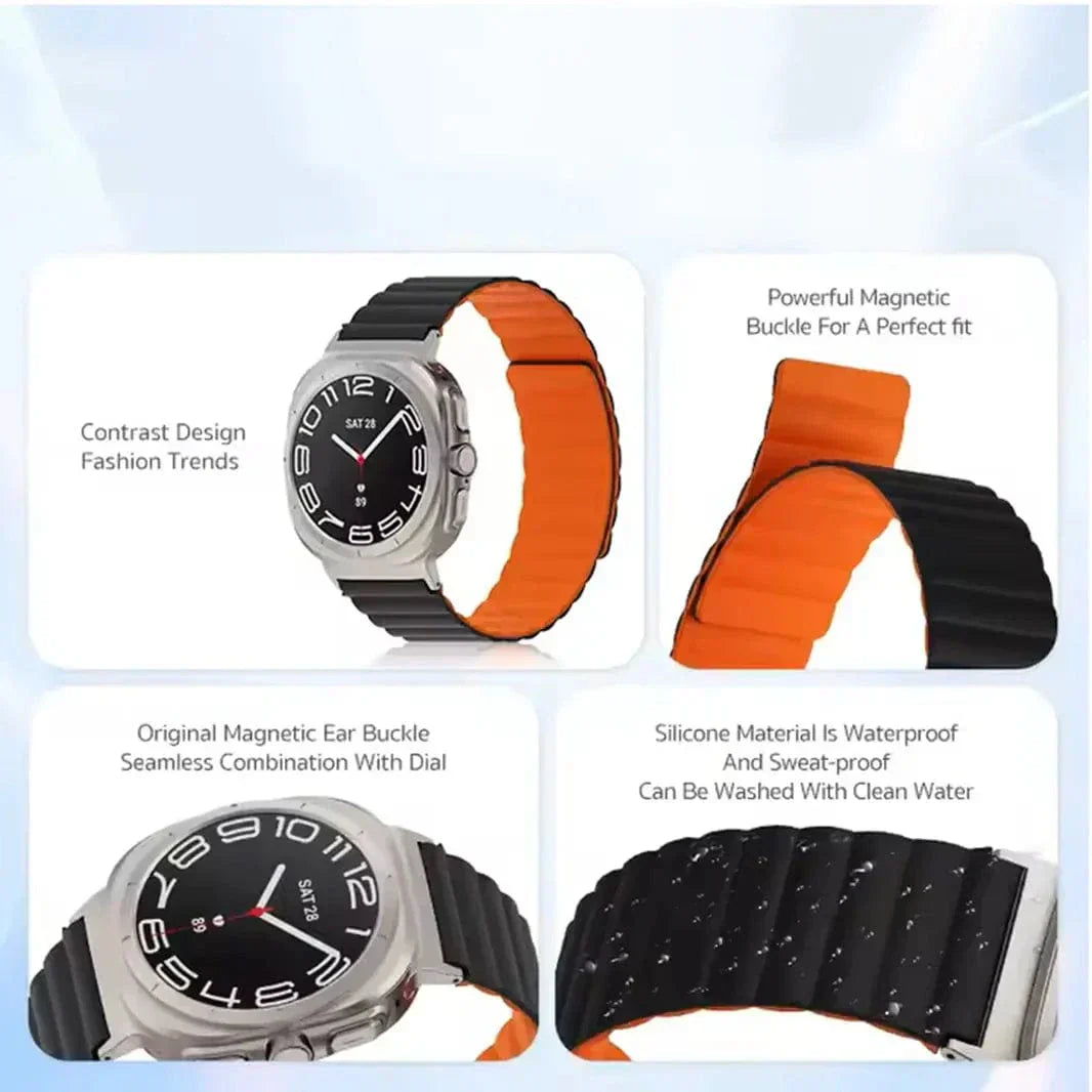 Dual Color Magnetic Silicone Loop for Samsung Watch Ultra 47mm Straps & Bands
