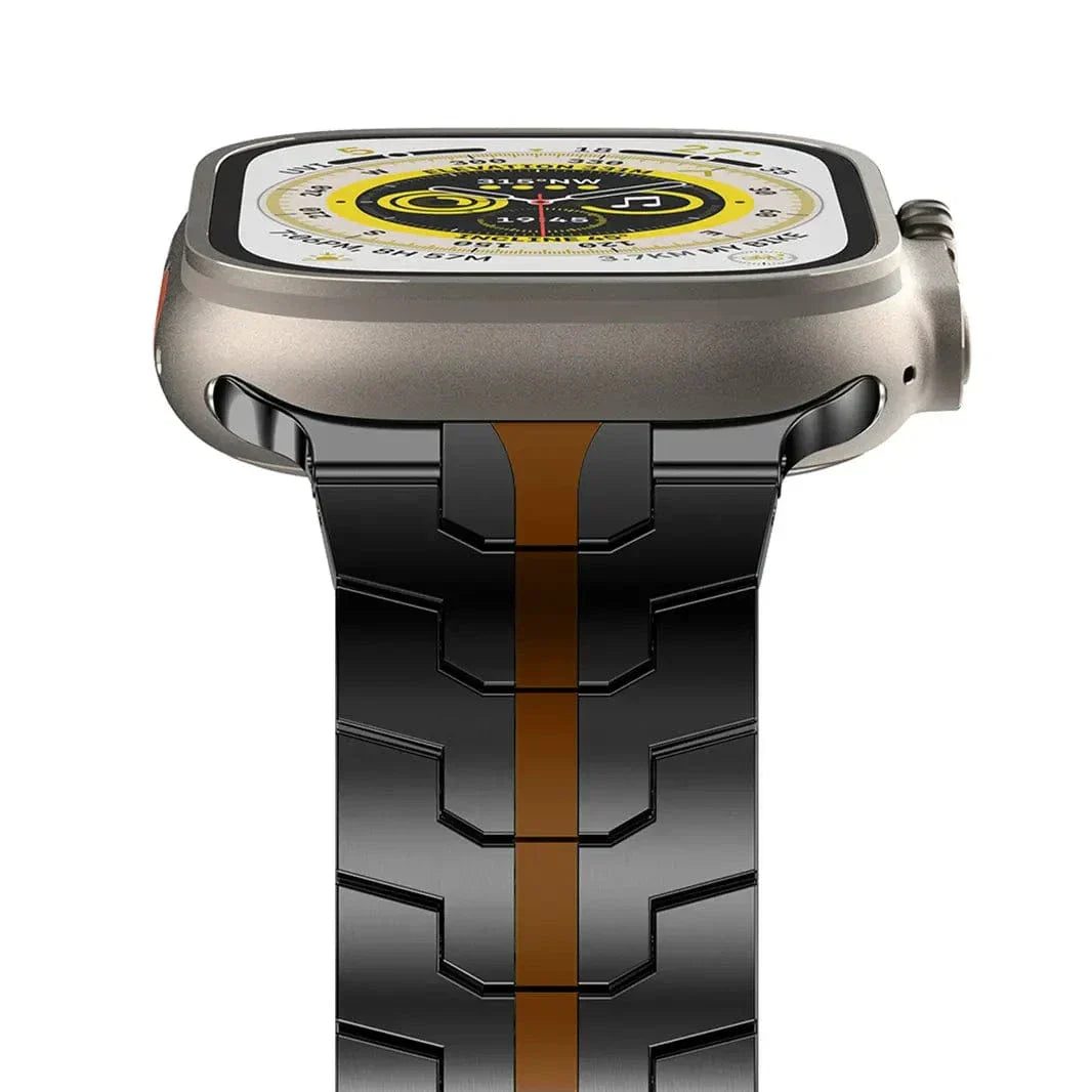 Satin Brushed Metal Link for Samsung Watch Ultra 47mm Watch Ultra 47mm black-orange Straps & Bands