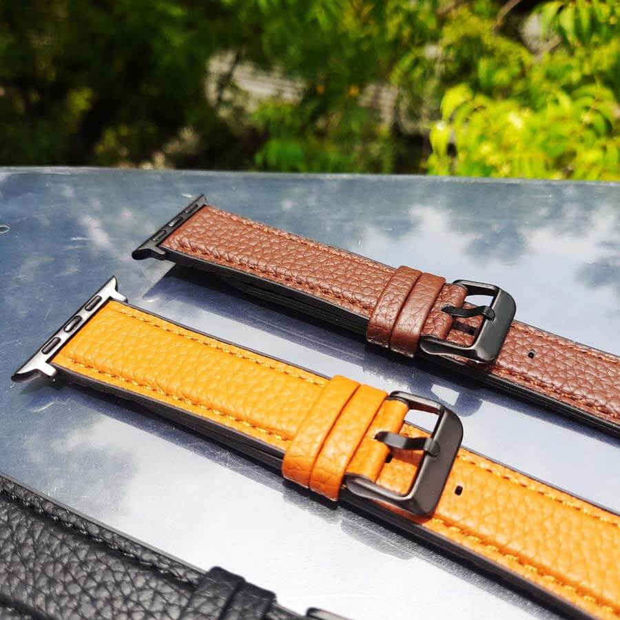 Straps & Bands - Grainy Leather Texture Silicone Rubber Sports Straps Band for Apple Watch - ktusu - Grainy Leather Texture Silicone Rubber Sports Straps Band for Apple Watch - undefined