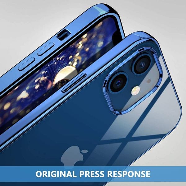 iShock Ultra Thin Transparent Shine Like Metallic Bumper Phone Back Case Cover for Apple iPhone - A to Z Prime