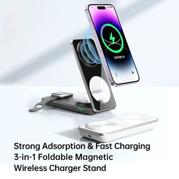 Mcdodo 115 3 in 1 Foldable Magnetic 15W Wireless Charging Station (mobile/TWS/Apple watch) Power Adapter Mcdodo