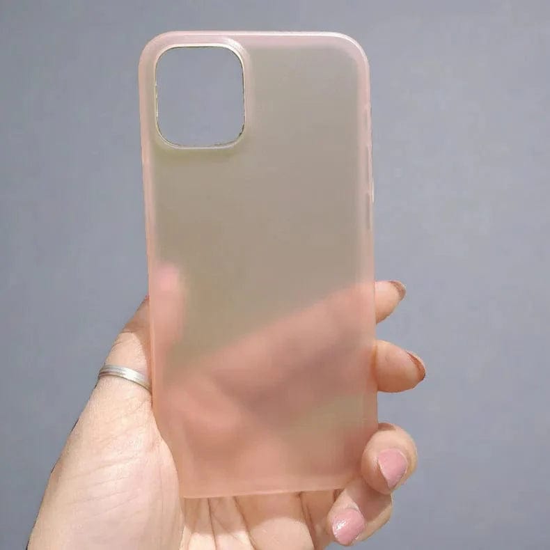 0.4mm Frosted Slim Matte Paper Case for iPhone Back Cases iPhone 12 Pro Max / Pink