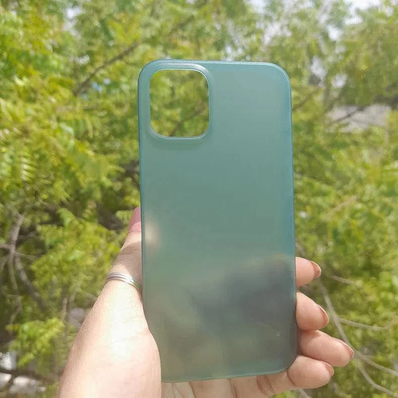 0.4mm Frosted Slim Matte Paper Case for iPhone Back Cases iPhone 12 Pro Max / Forest Green