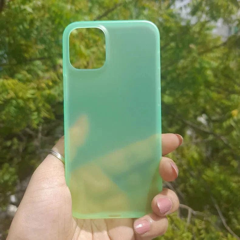 0.4mm Frosted Slim Matte Paper Case for iPhone Back Cases iPhone 12 Pro Max / Green