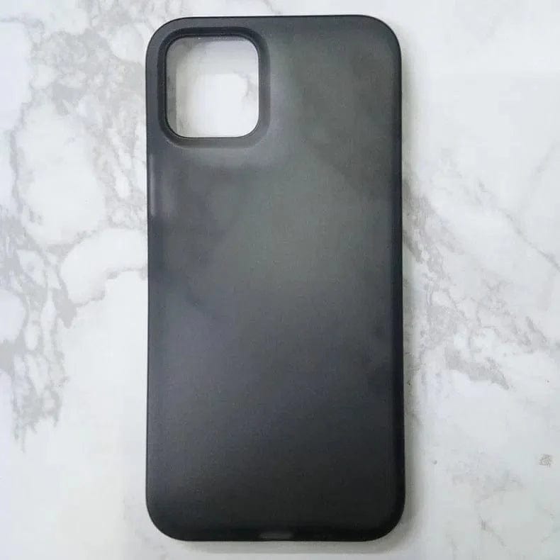 0.4mm Frosted Slim Matte Paper Case for iPhone Back Cases iPhone 12 Pro Max / Full Black