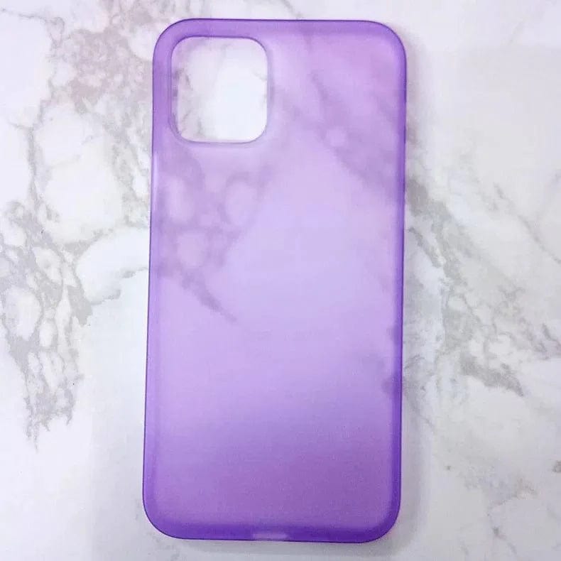 0.4mm Frosted Slim Matte Paper Case for iPhone Back Cases iPhone 12 Pro Max / Purple