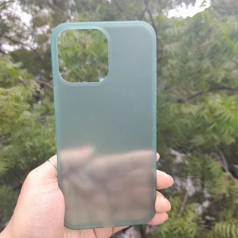 0.4mm Frosted Ultra-thin Slim Matte Paper Case for iPhone Back Cases iPhone 14 / Forest Green