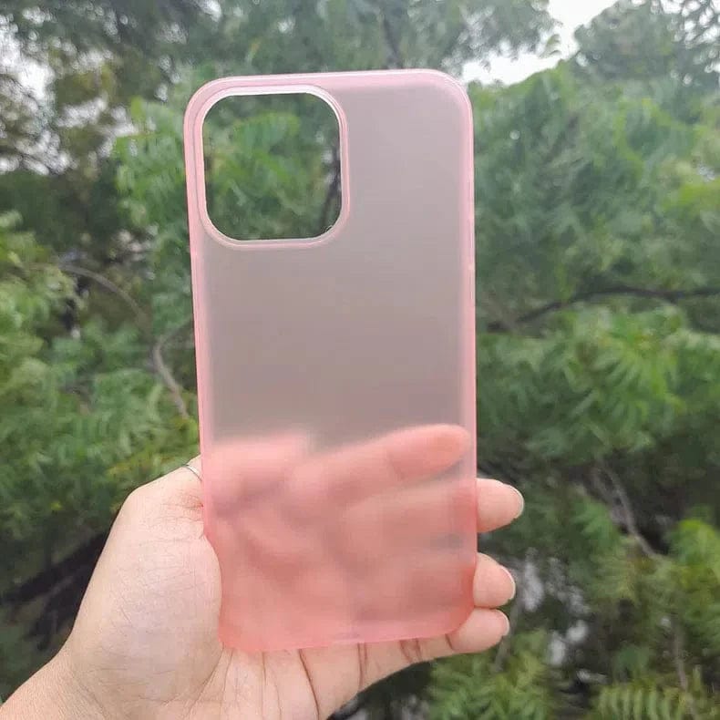 0.4mm Frosted Ultra-thin Slim Matte Paper Case for iPhone Back Cases iPhone 14 / Pink