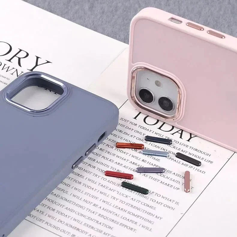 3 In 1 Metal Camera Frame Matte TPU Case for iPhone 14 Pro