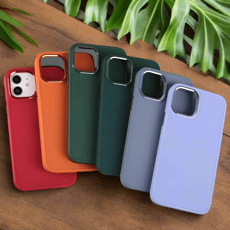 3 in 1 Metal Camera Frame Matte TPU Case for iPhone Back Cases