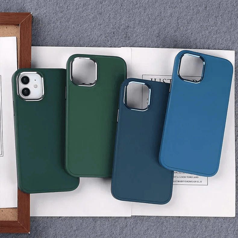 3 in 1 Metal Camera Frame Matte TPU Case for iPhone Back Cases