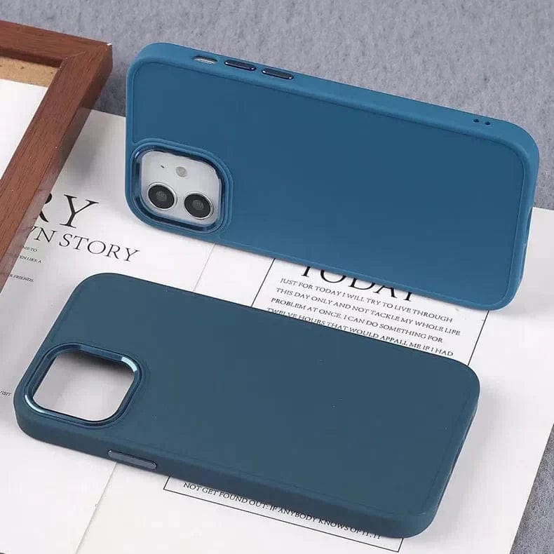 3 in 1 Metal Camera Frame Matte TPU Case for iPhone Back Cases