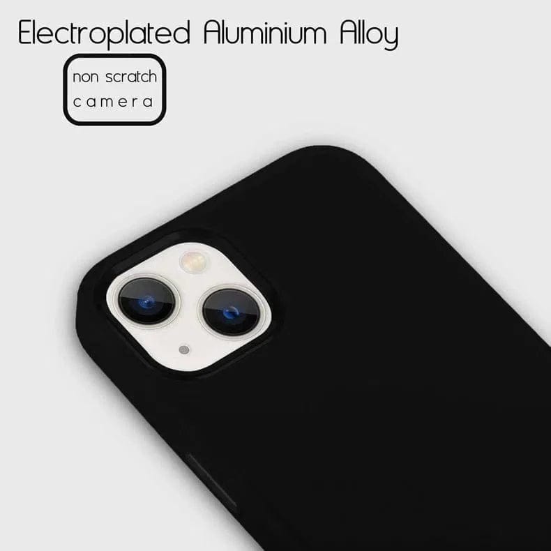 3 in 1 Metal Camera Frame Matte TPU Case for iPhone Back Cases iPhone 14 Pro Max / Black