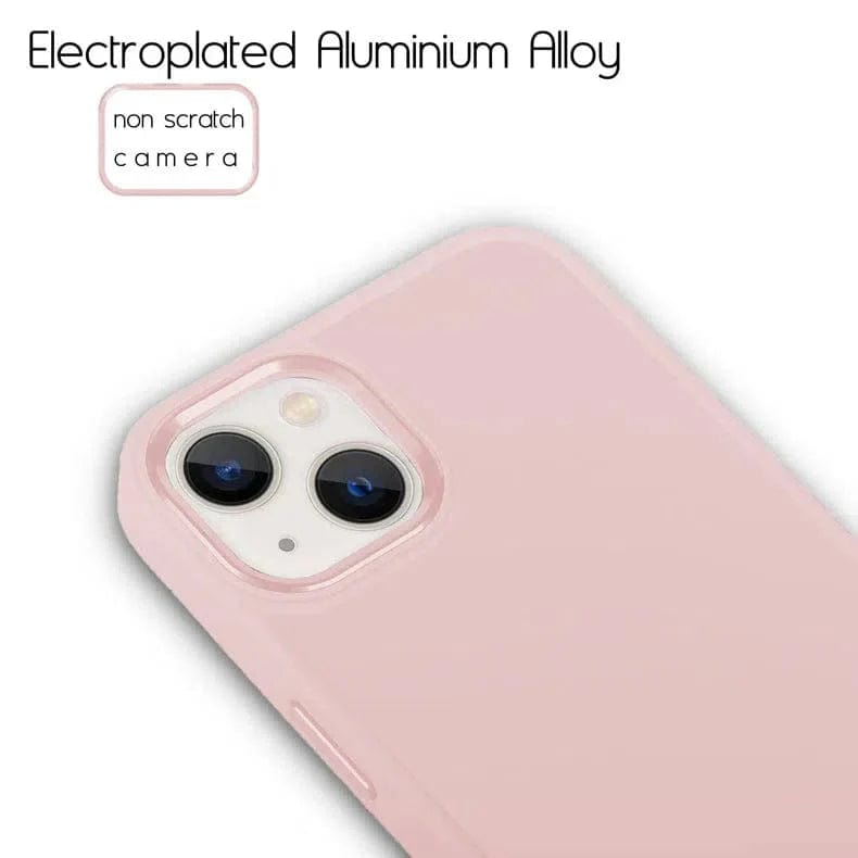 3 in 1 Metal Camera Frame Matte TPU Case for iPhone Back Cases iPhone 14 Pro Max / Pink