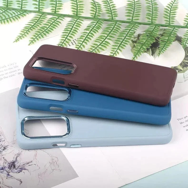 3 in 1 Metal Camera Frame Matte TPU Case for Samsung S22 Plus