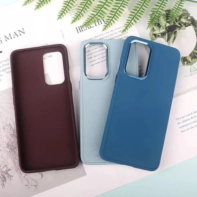 3 in 1 Metal Camera Frame Matte TPU Phone Back Case for Samsung Galaxy