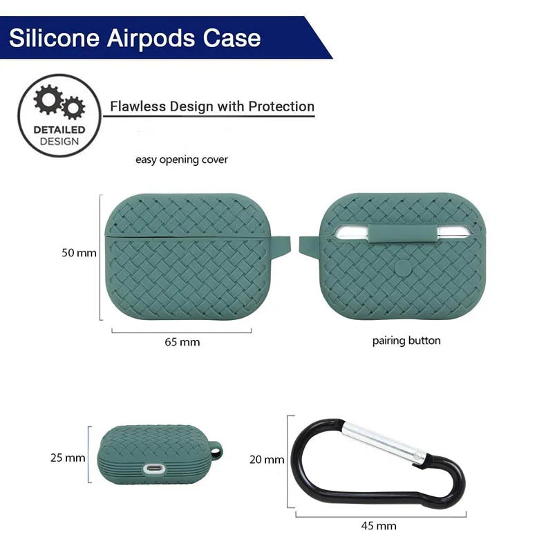 Woven Pattern Silicone Soft Case for Airpods 1 and 2 | Airpods Pro | Airpods 3 - A to Z Prime