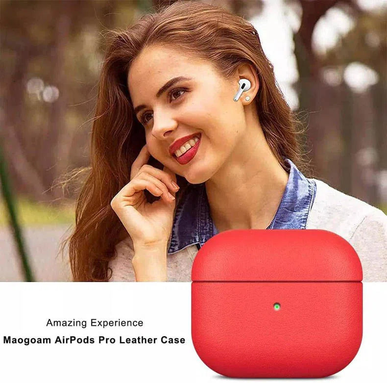 Genuine Leather Dual Layer Hard Case Cover for Apple Airpods - A to Z Prime