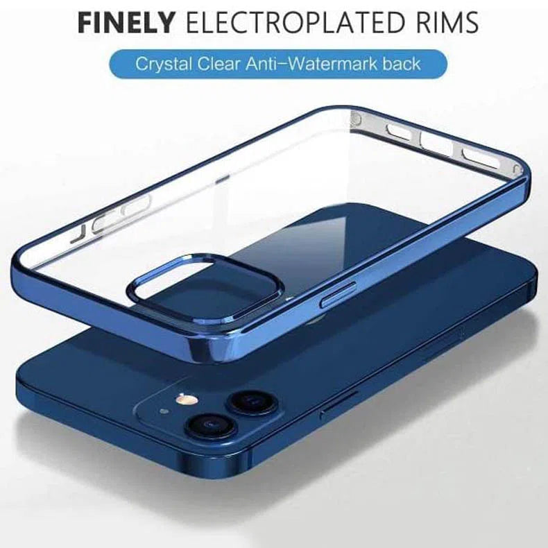 iShock Ultra Thin Transparent Shine Like Metallic Bumper Phone Back Case Cover for Apple iPhone - A to Z Prime