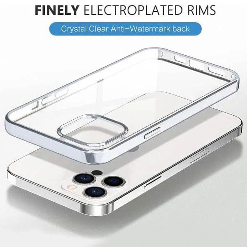 iShock Ultra Thin Transparent Shine Like Metallic Bumper Phone Back Case Cover for Apple iPhone - A to Z Prime