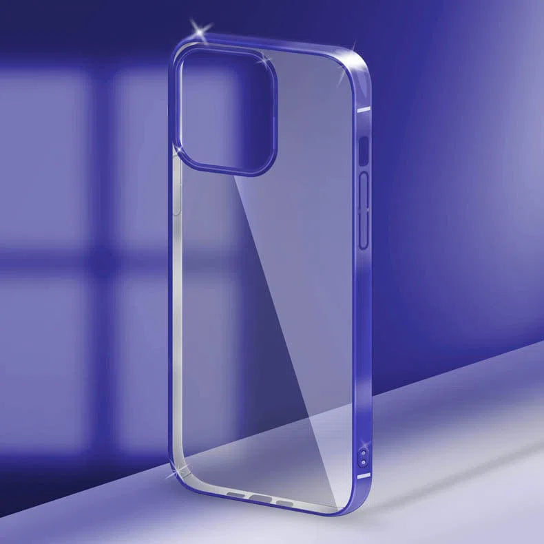 iShock Ultra Thin Transparent Shine Like Metallic Bumper Phone Back Case Cover for Apple iPhone - A to Z Prime