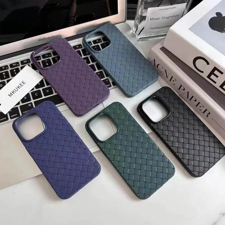 Luxury Weave Breathable Matte Silicone Grid Back Case Cover for iPhone - A to Z Prime