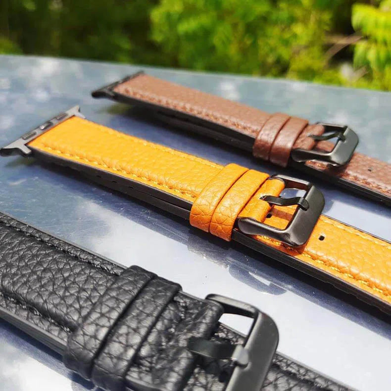Straps & Bands - Grainy Leather Texture Silicone Rubber Sports Straps Band for Apple Watch - ktusu - Grainy Leather Texture Silicone Rubber Sports Straps Band for Apple Watch - undefined