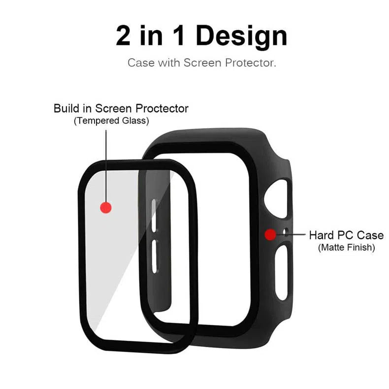 Cases & Covers - Matte Protective Case with in-build Glass for Apple Watch - ktusu - Matte Protective Case with in-build Glass for Apple Watch - undefined
