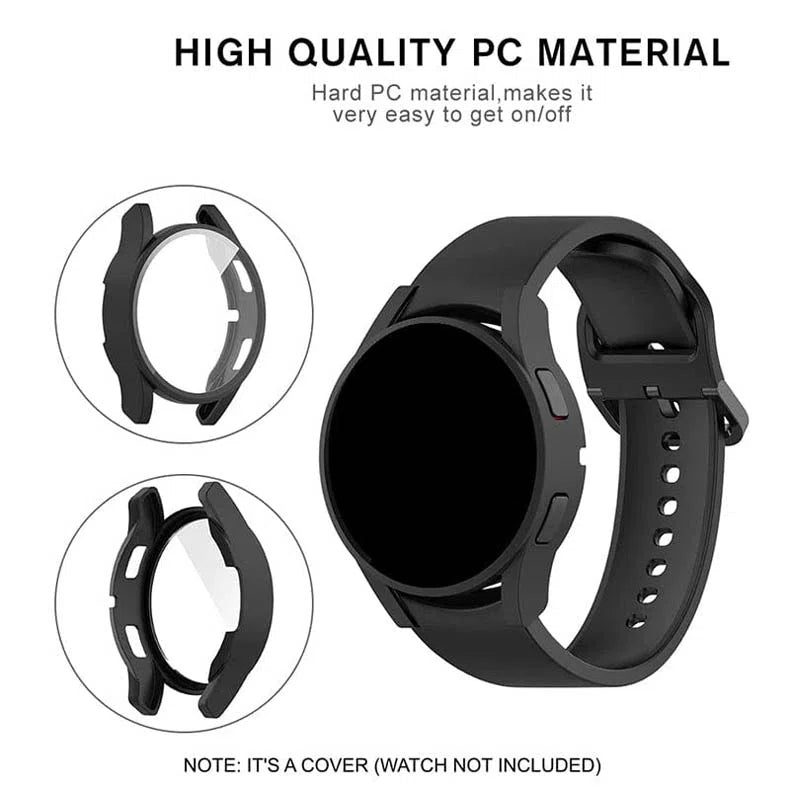 Cases & Covers - Samsung Galaxy Watch 4 (44mm ) Shockproof 360 Degree Protection Slim Curved Cover With Tempered Glass Smartwatches Case 44mm Black Color - ktusu - Samsung Galaxy Watch 4 (44mm ) Shockproof 360 Degree Protection Slim Curved Cover With Tempered Glass Smartwatches Case 44mm Black Color - undefined