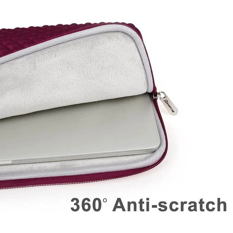 Bags Sleeves - Diamond Neoprene Padded Case Fluffy Lining Protective Zipper Bag for MacBook | Laptop - ktusu - Diamond Neoprene Padded Case Fluffy Lining Protective Zipper Bag for MacBook | Laptop - undefined