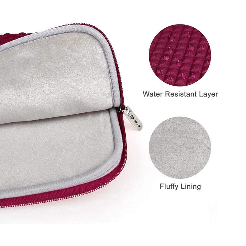 Bags Sleeves - Diamond Neoprene Padded Case Fluffy Lining Protective Zipper Bag for MacBook | Laptop - ktusu - Diamond Neoprene Padded Case Fluffy Lining Protective Zipper Bag for MacBook | Laptop - undefined