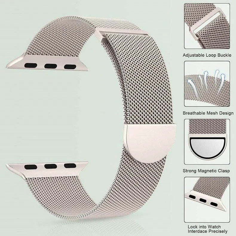 Straps & Bands - Milanese Magnetic Stainless Steel Mesh Clasp Loop Band for Apple Watch - ktusu - Milanese Magnetic Stainless Steel Mesh Clasp Loop Band for Apple Watch - undefined