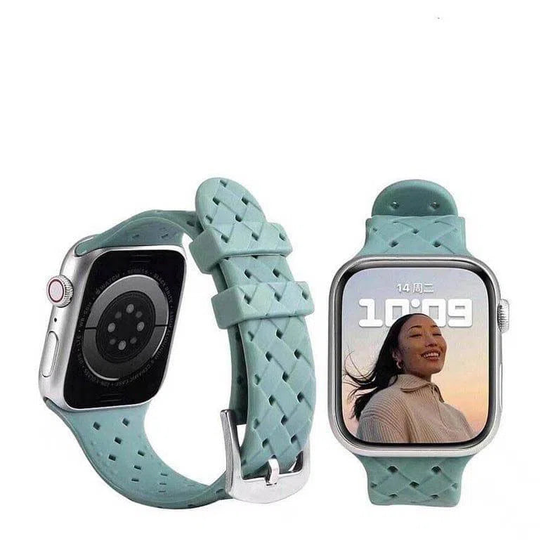 Braided Weave Breathable Soft Silicone Strap Band for Apple Watch - A to Z Prime
