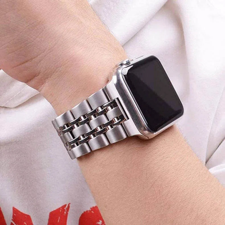 Straps & Bands - Dual Link Stainless Steel Metal Bracelet Chain Strap for Apple Watch - ktusu - Dual Link Stainless Steel Metal Bracelet Chain Strap for Apple Watch - undefined